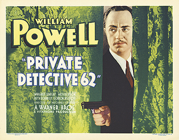 Private Detective 62: A down-and-out private eye (William Powell) falls for a woman (Margaret Lindsay) he has been hired to frame. (1933)